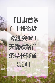 甘肃首条自主投资铁路迎突破！天陇铁路首条特长隧道贯通